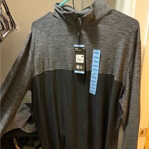 GAP Men's Charcoal and Black Quarter-Zip Jacket